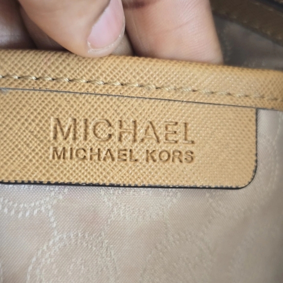MICHAEL KORS Jet Set Tote Bag  Saffiano Leather Brown Tan 16x10 Large - Picture 15 of 15